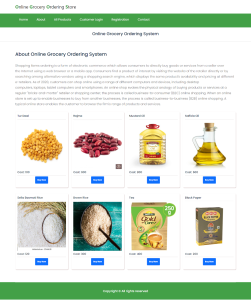 Online Grocery Ordering System Report Synopsis Source Code