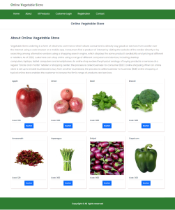 Online Vegetable Store Report Synopsis Source Code