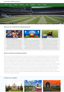 Cricket Ground Booking System Report Synopsis Source Code