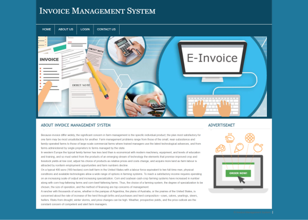 Invoice Management System Report Synopsis Source Code