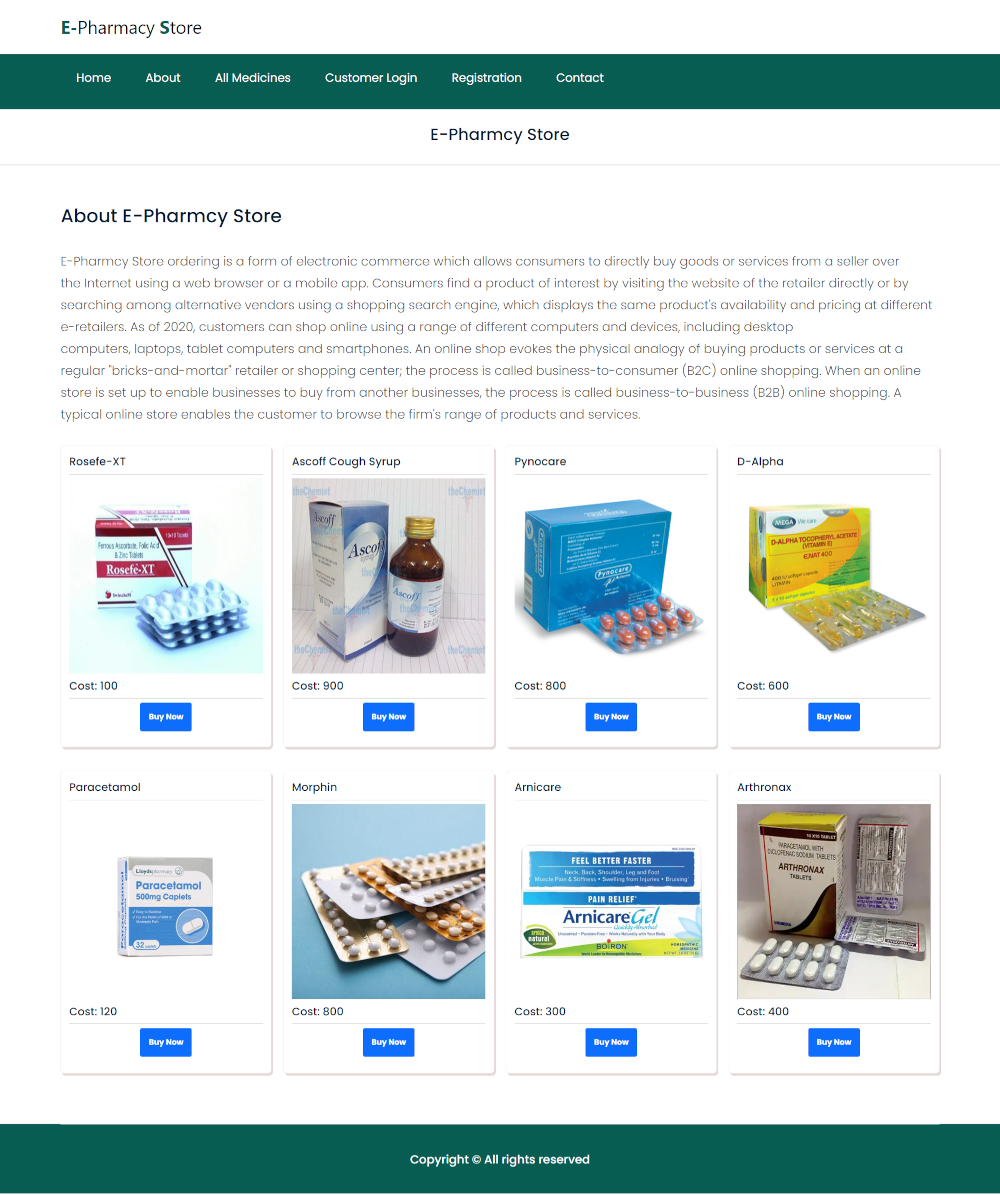 E-Pharmacy Store- Java Spring Boot Angular Eureka Project