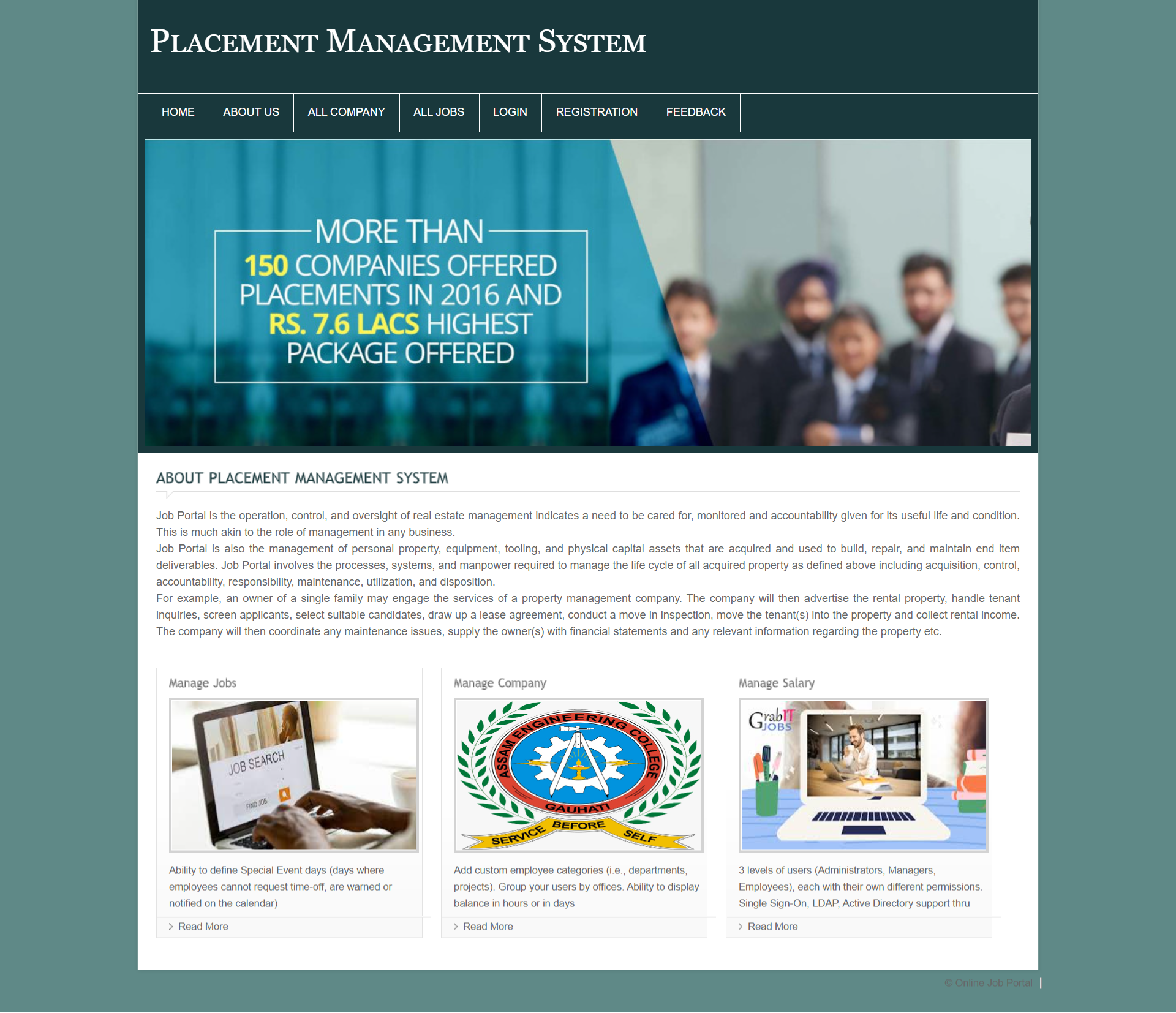 Placement Management System- PHP Web Development Project