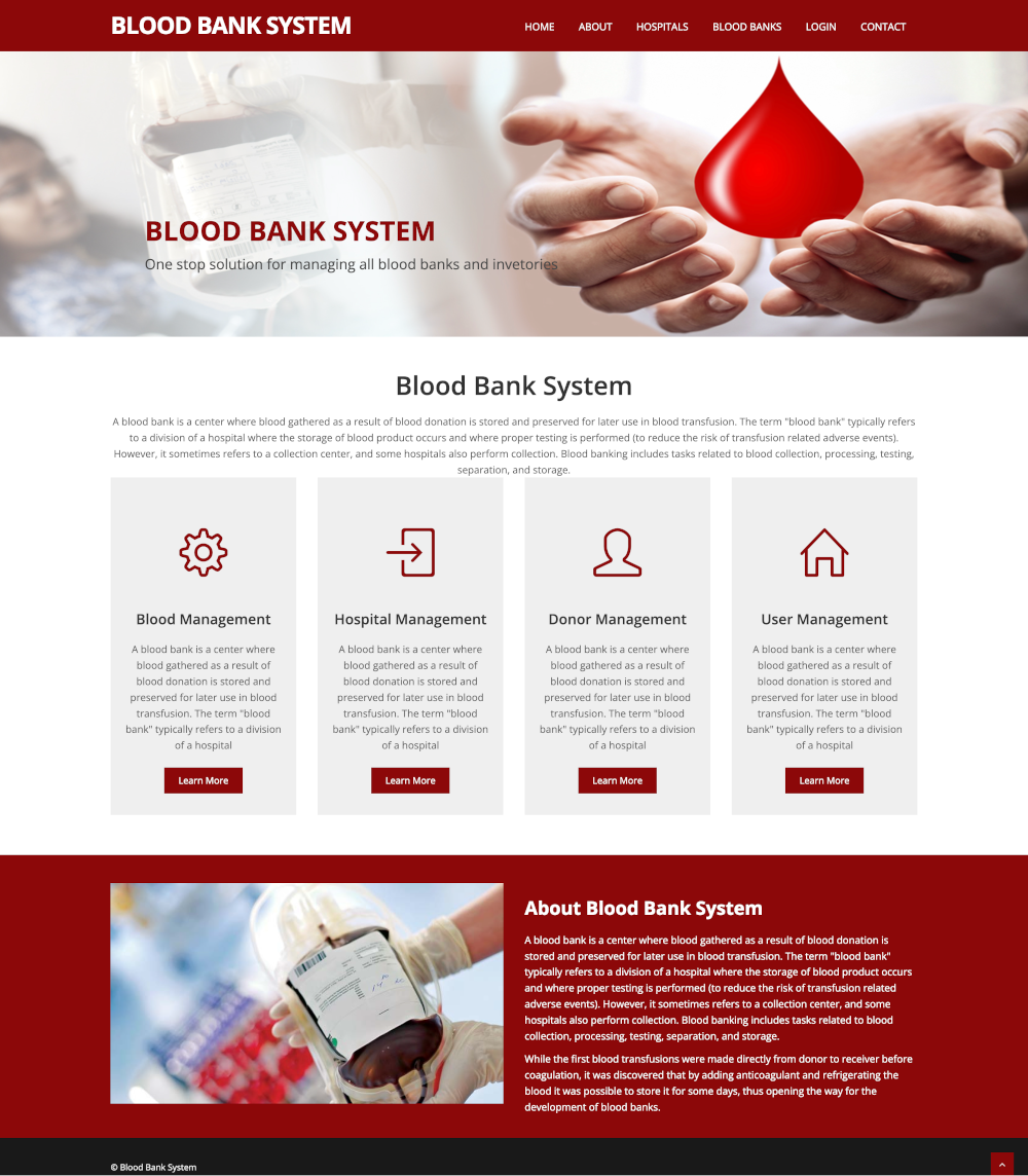 Blood Bank Management System- Java Spring Boot ReactJS Project