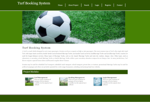 Turf Booking System Report Synopsis Source Code