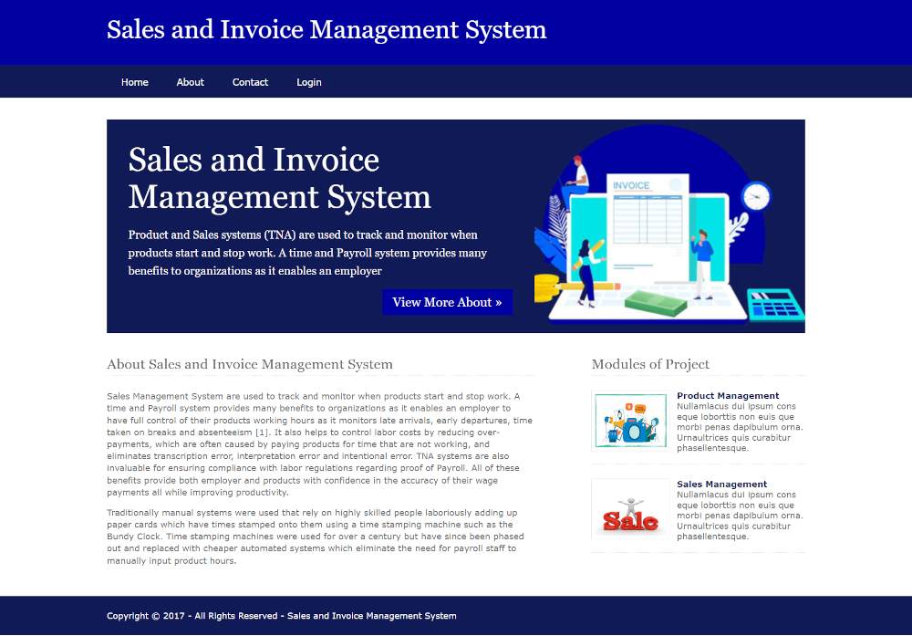 Sales and Invoice Management System