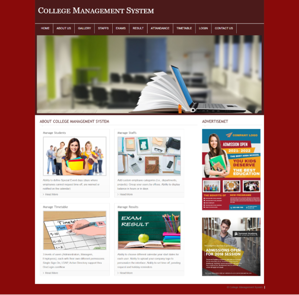 College Management System Report Synopsis Source Code