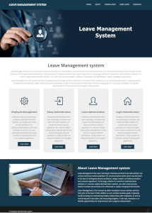 Leave Management System Report Synopsis Source Code