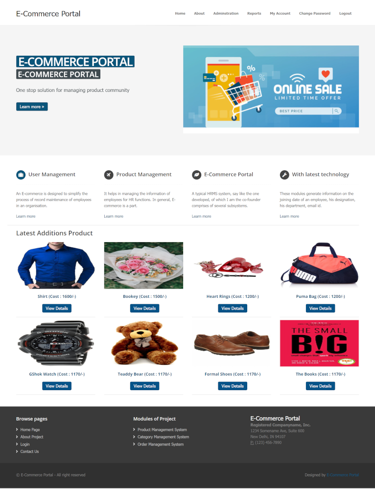 E-Commerce Portal- PHP Web Development Project