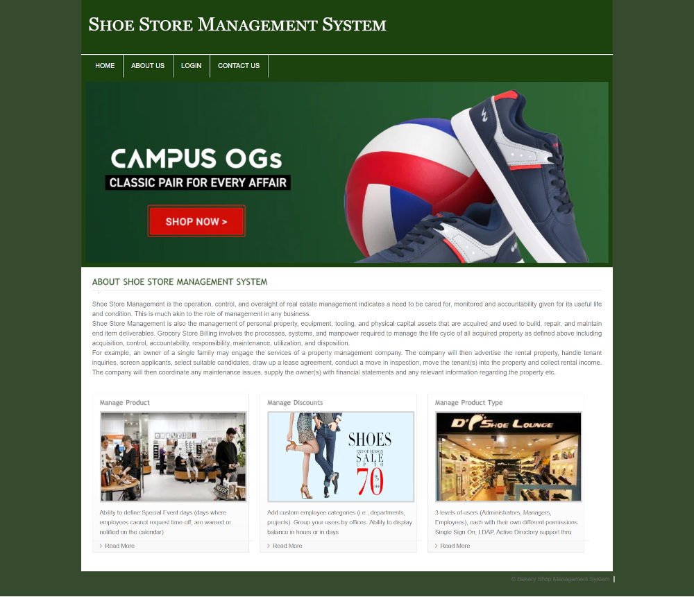 Shoe Store Management System- PHP Web Development Mini Project