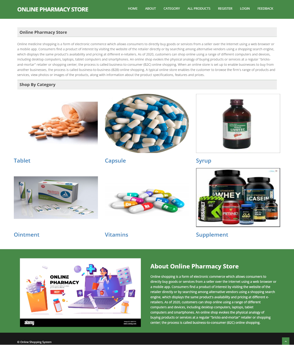 Online Pharmacy Store- Java Spring Boot ReactJS Project