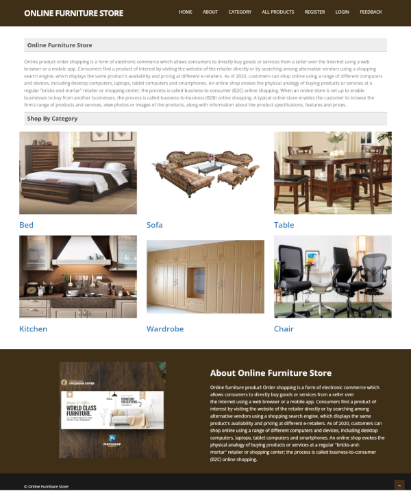 Online Furniture Store Report Synopsis Source Code