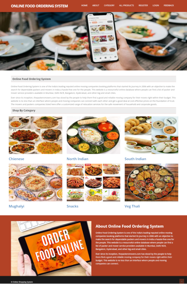 Online Food Ordering System Report Synopsis Source Code