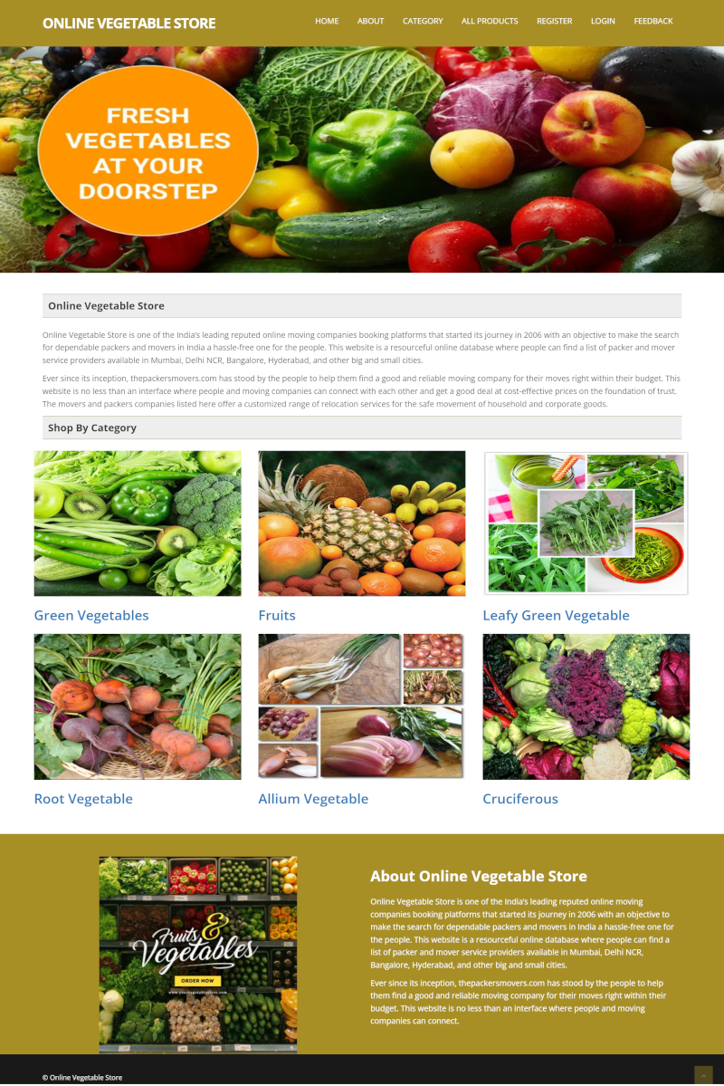 Online Vegetable Store