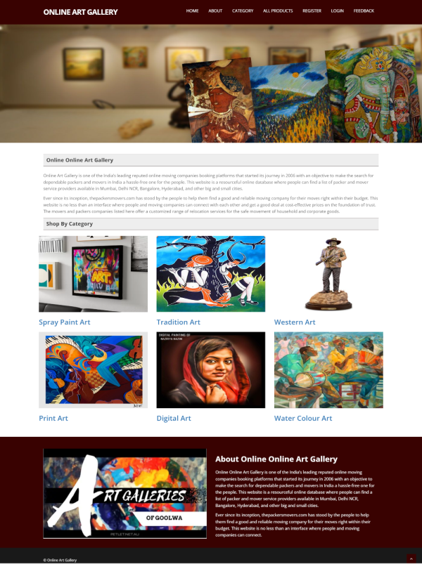 Online Art Gallery Report Synopsis Source Code