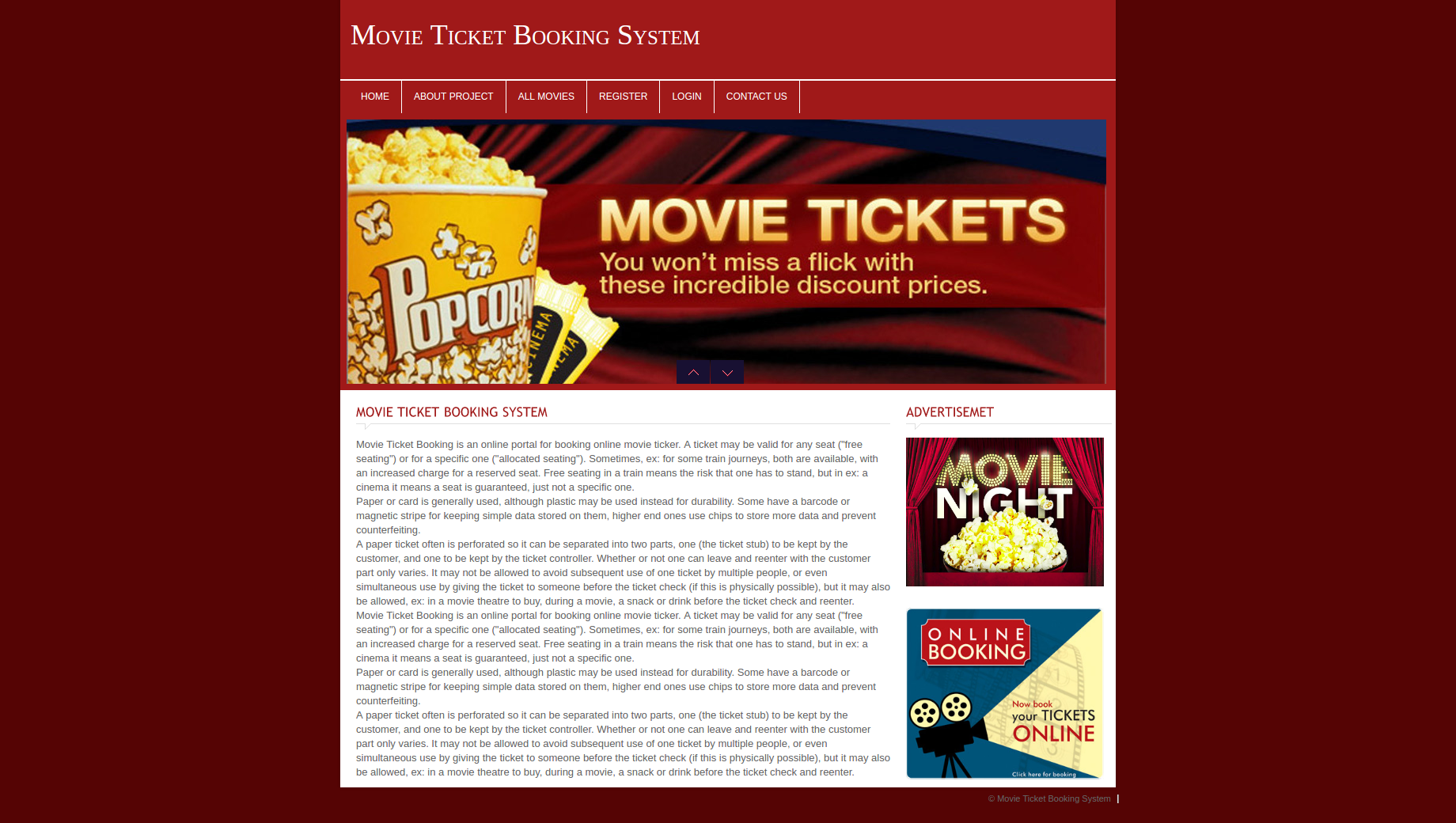 Movie Ticket Booking System- PHP Web Development Mini Project