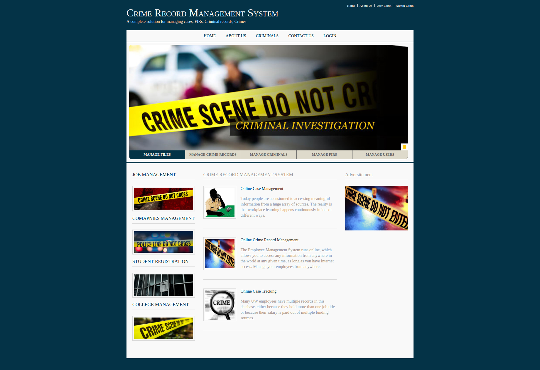 Crime Record Management System- Java NetBeans MySQL Project