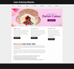 Cake Ordering Website Report Synopsis Source Code