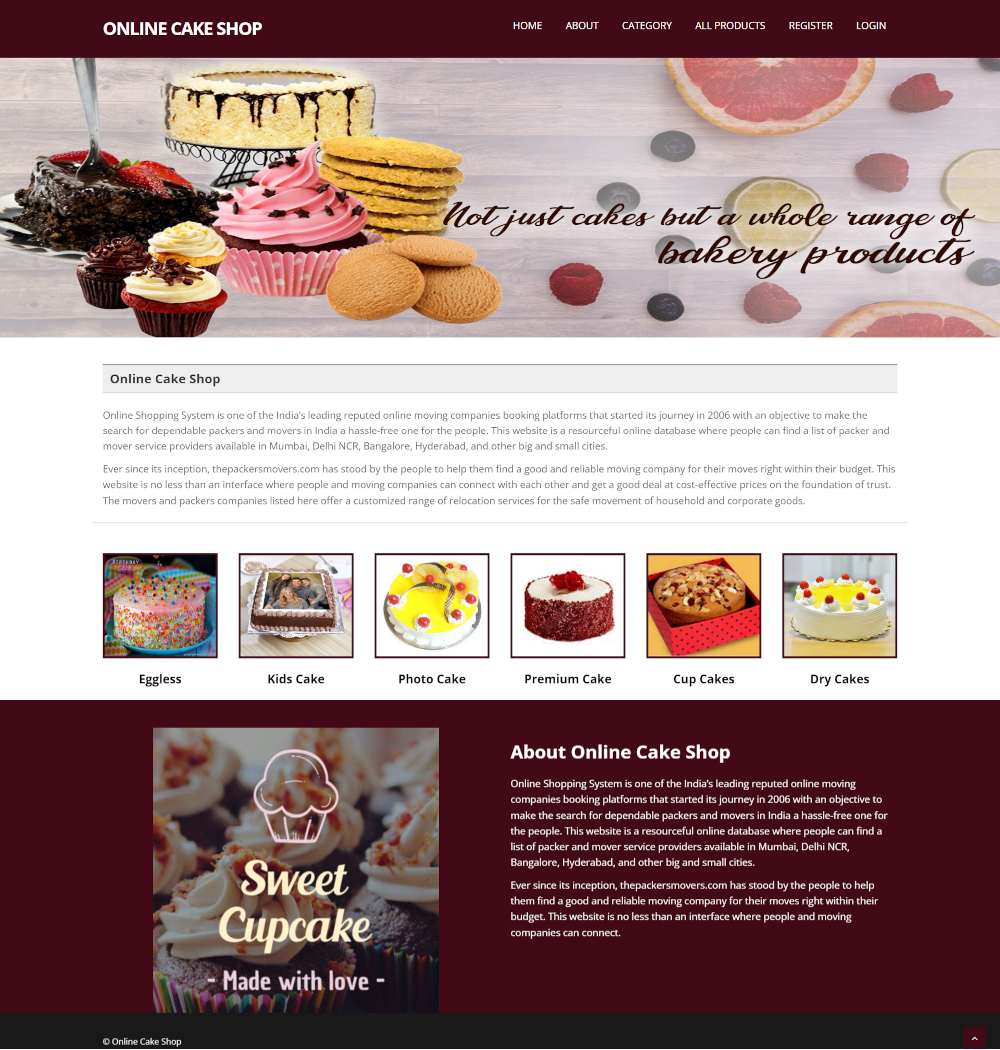 Online Cake Shop- NodeJS ReactJS Project