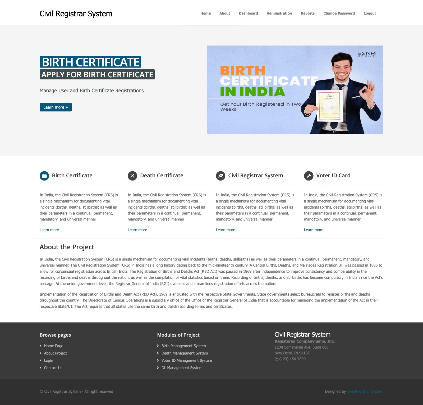 Civil Registration System- PHP Web Development Project