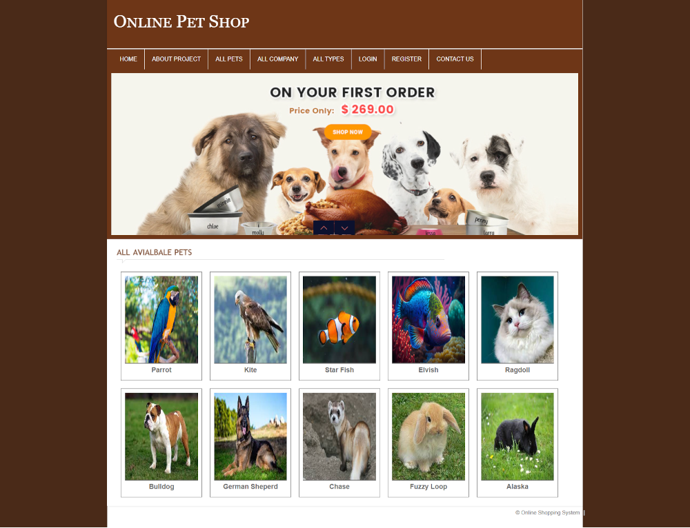 Online Pet Shop- PHP Web Development Project