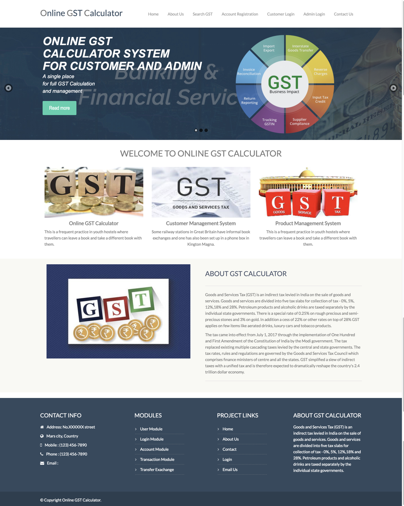 Online GST Calculator- PHP Web Development Project