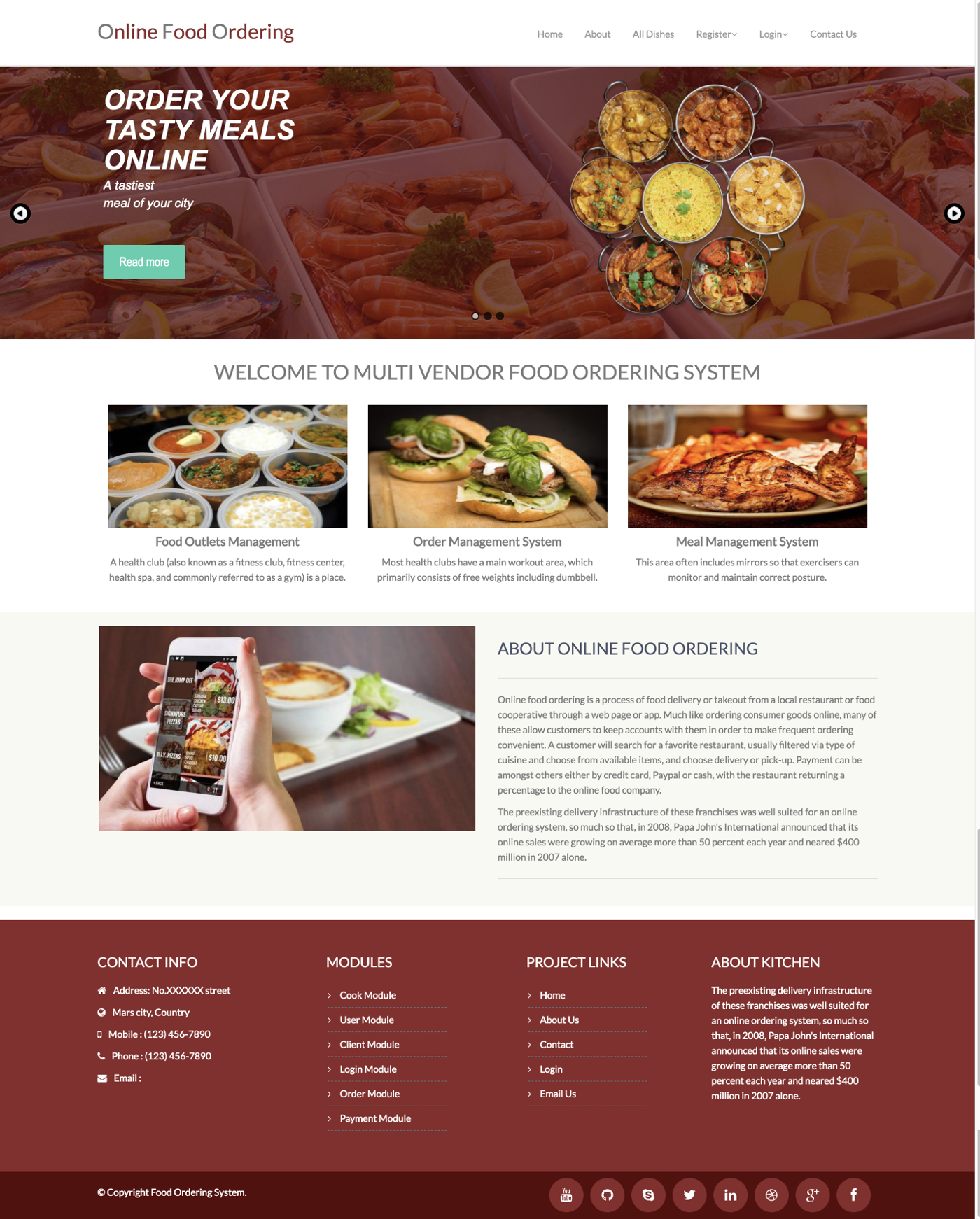 Multi Vendor Food Ordering System- PHP Web Development Project