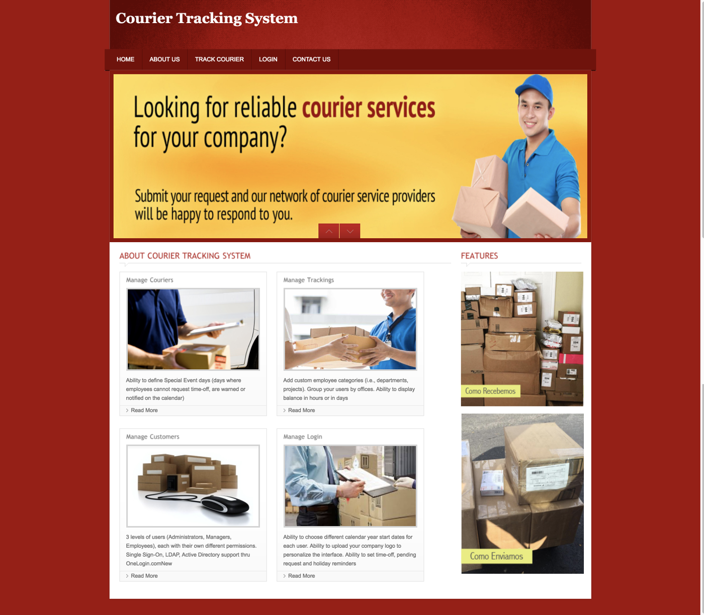 Courier Tracking System- PHP Web Development Project