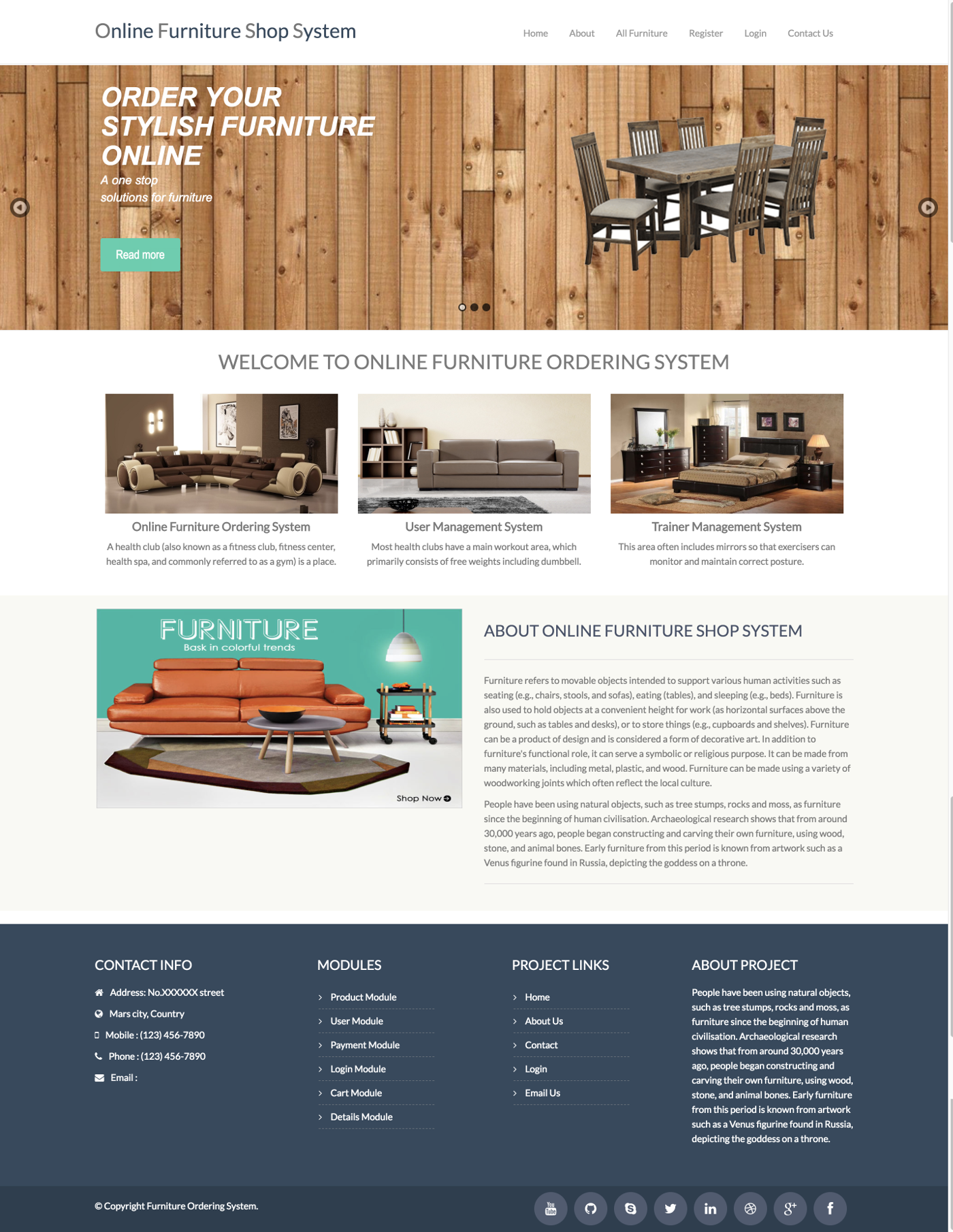 Online Furniture Shop- PHP Web Development Project