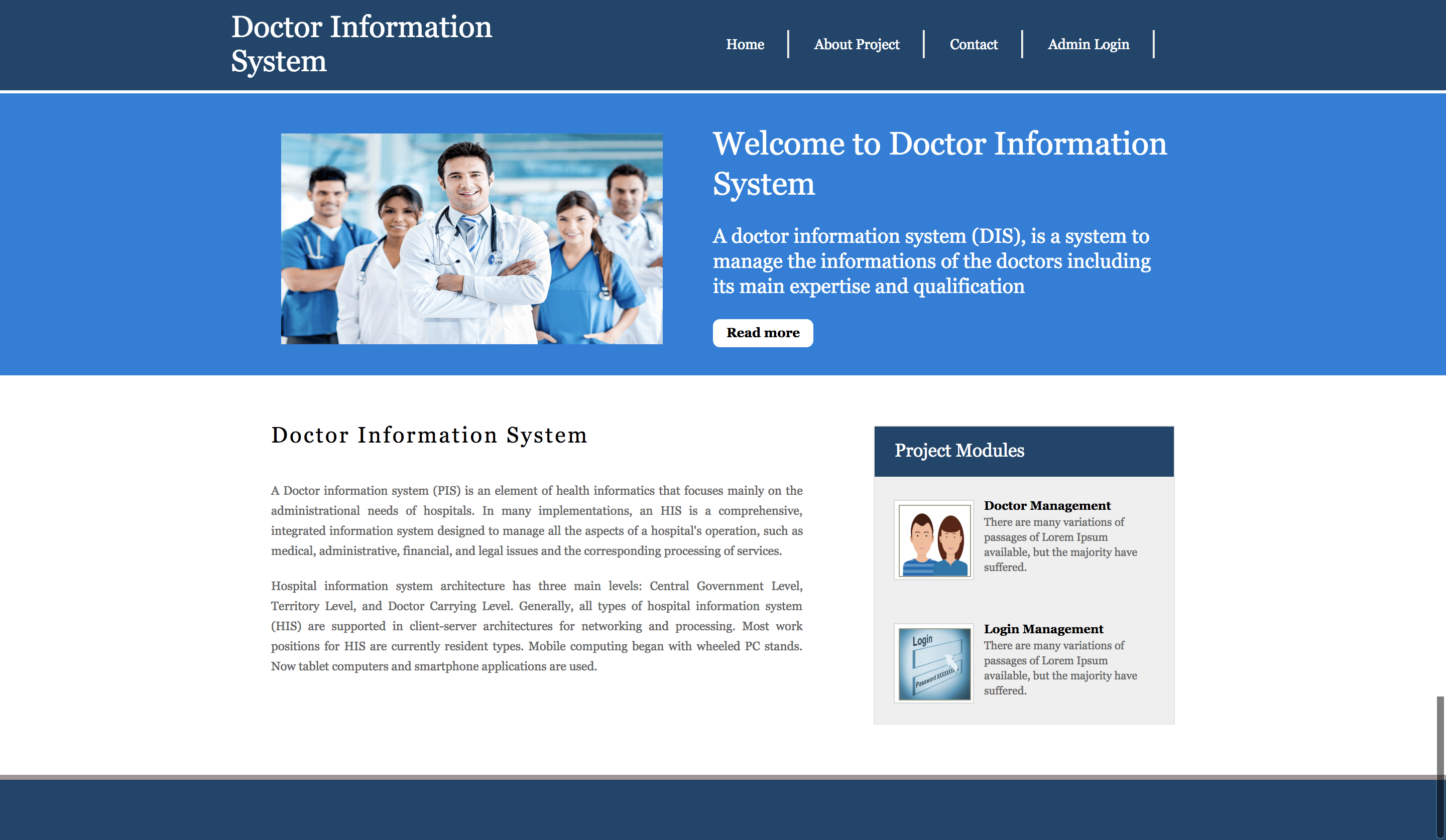 Doctor Information System- Python Django Project