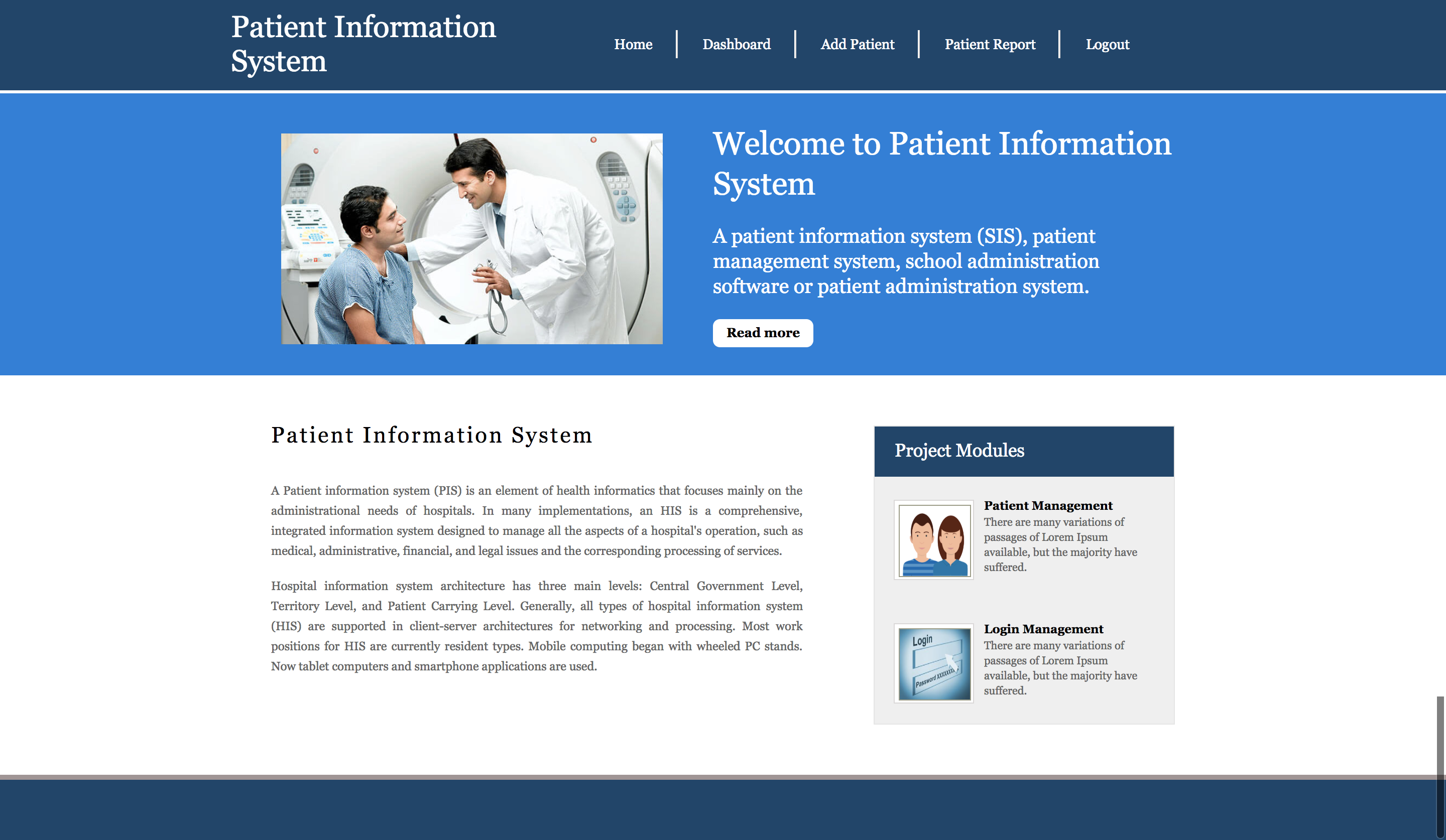 Patient Information System- Python Django Project