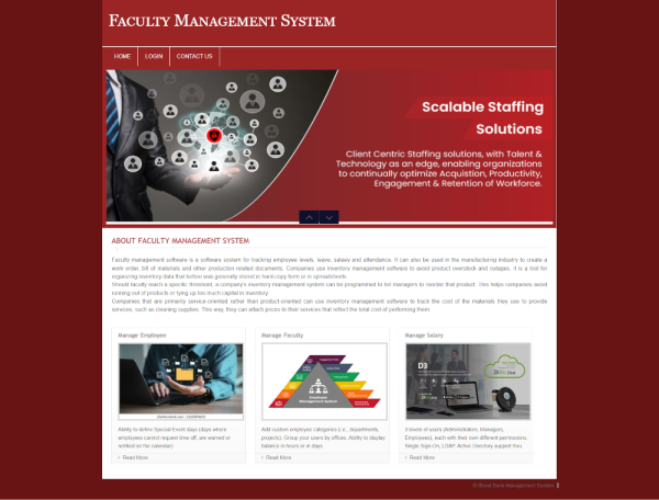 Faculty Management System Report Synopsis Source Code