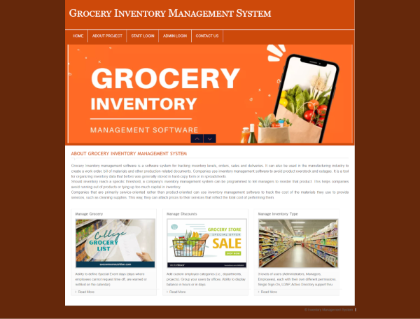 Grocery Inventory Management System Report Synopsis Source Code