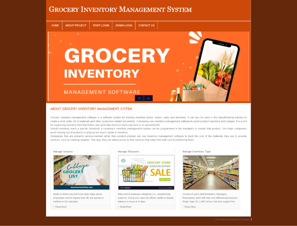 Grocery Inventory Management System- PHP Web Development Project