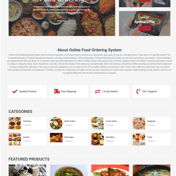 Online Food Ordering System