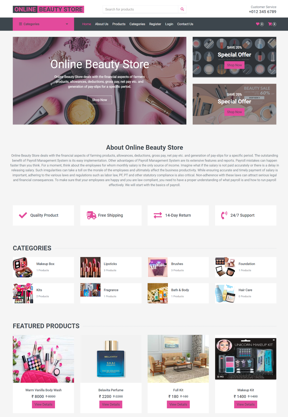 Online Beauty Store- PHP Web Development Project