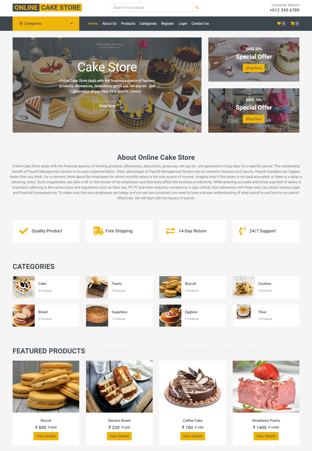 Online Cake Store- PHP MySQL Web Development Project