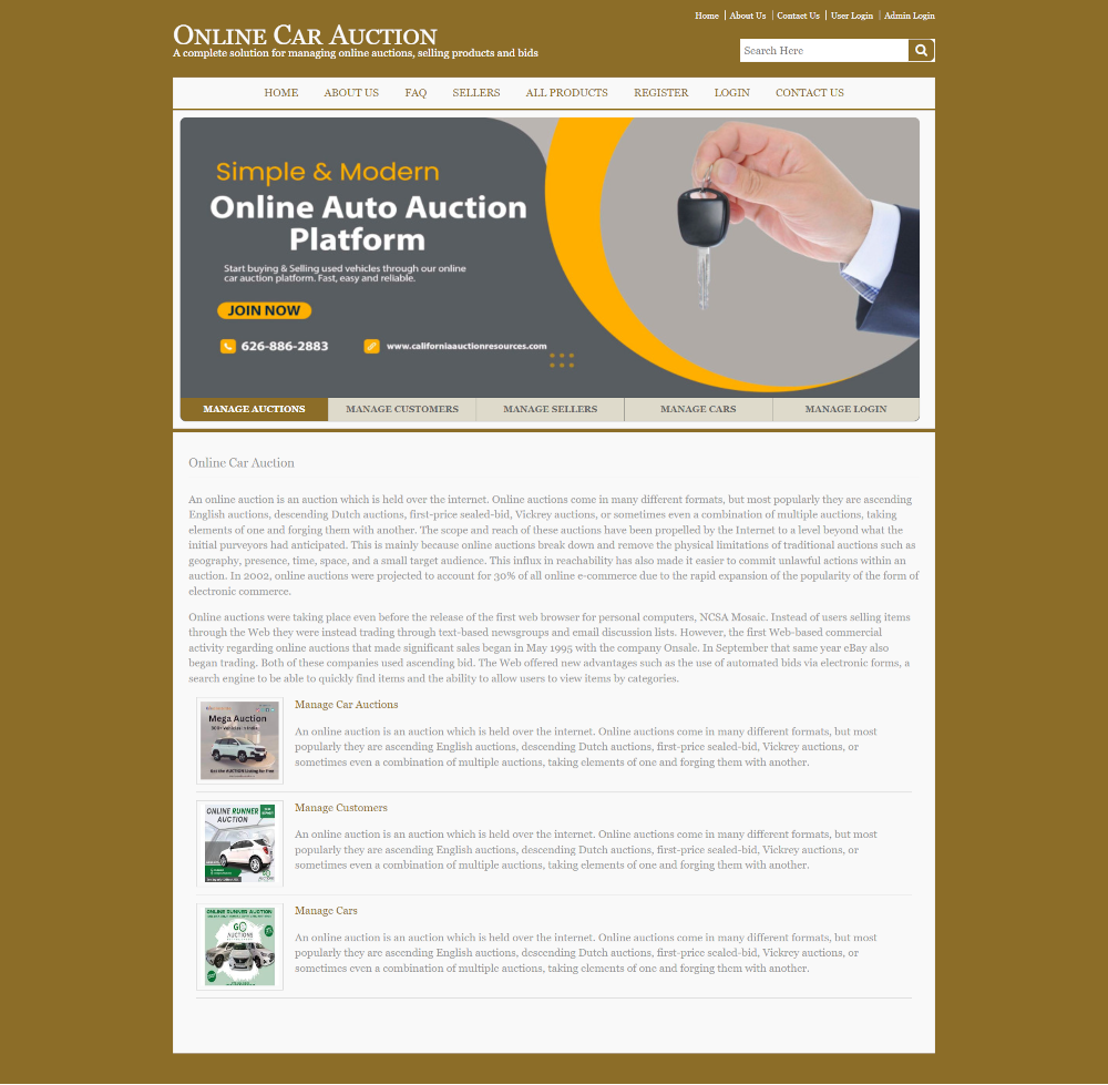 Online Car Auction System- Java NetBeans MySQL Project