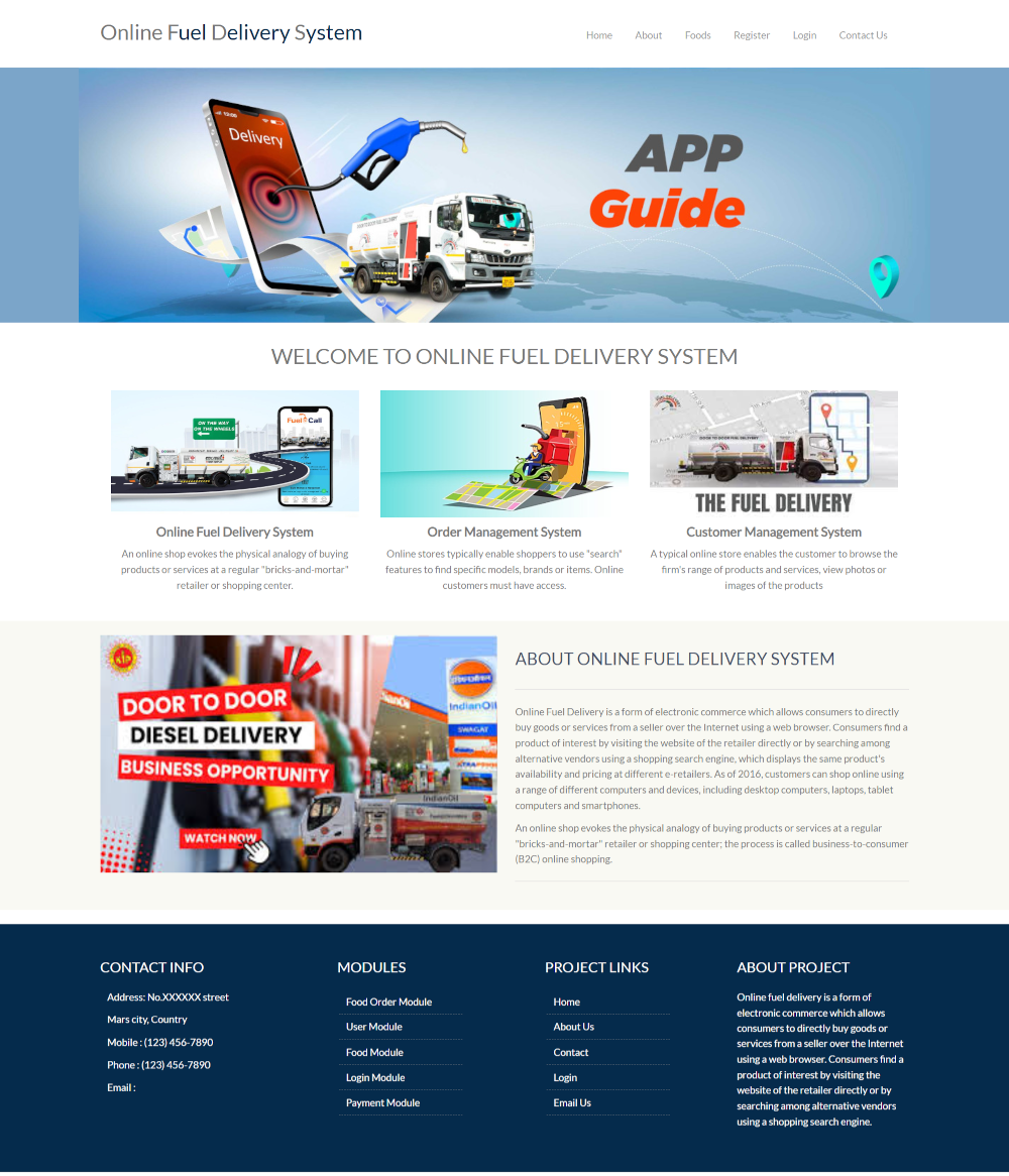 Online Fuel Delivery System- Python Django Project
