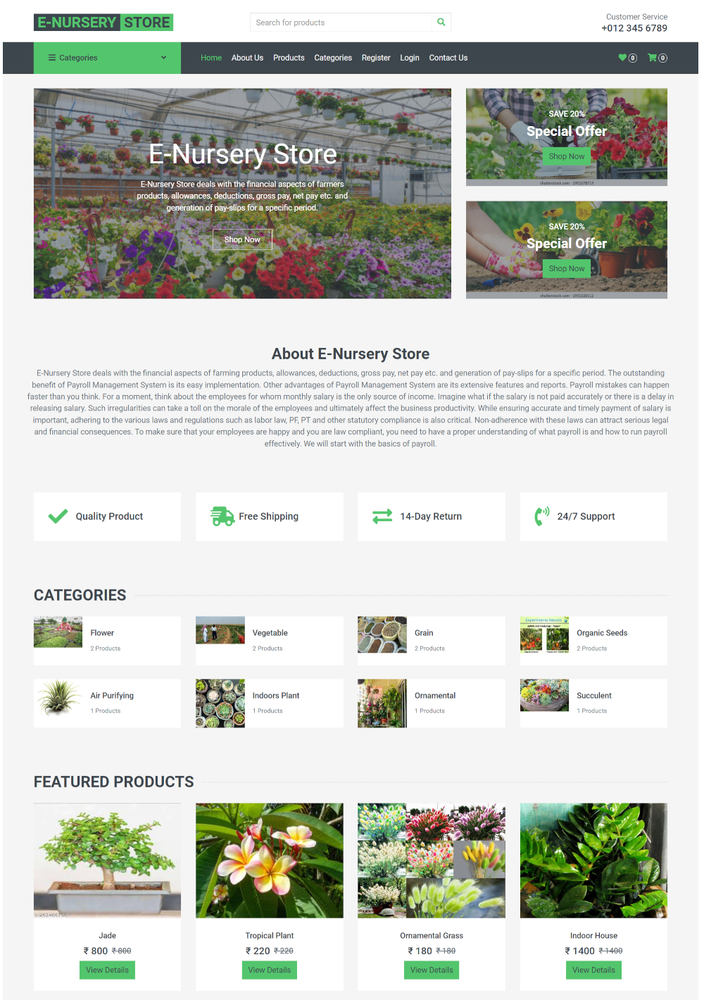 E-Nursery Store- PHP Web Development Project