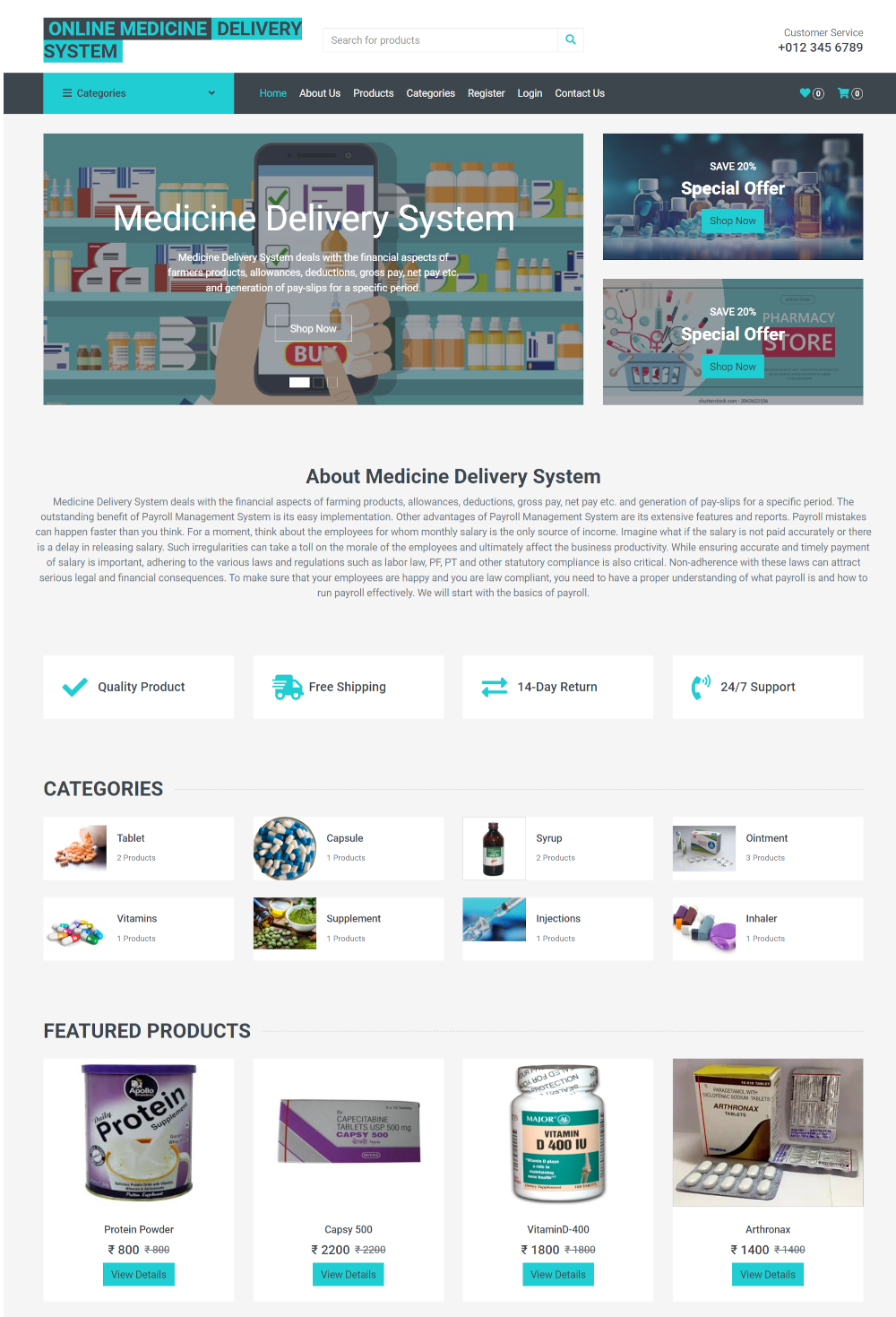 Medicine Delivery System- PHP Web Development Project