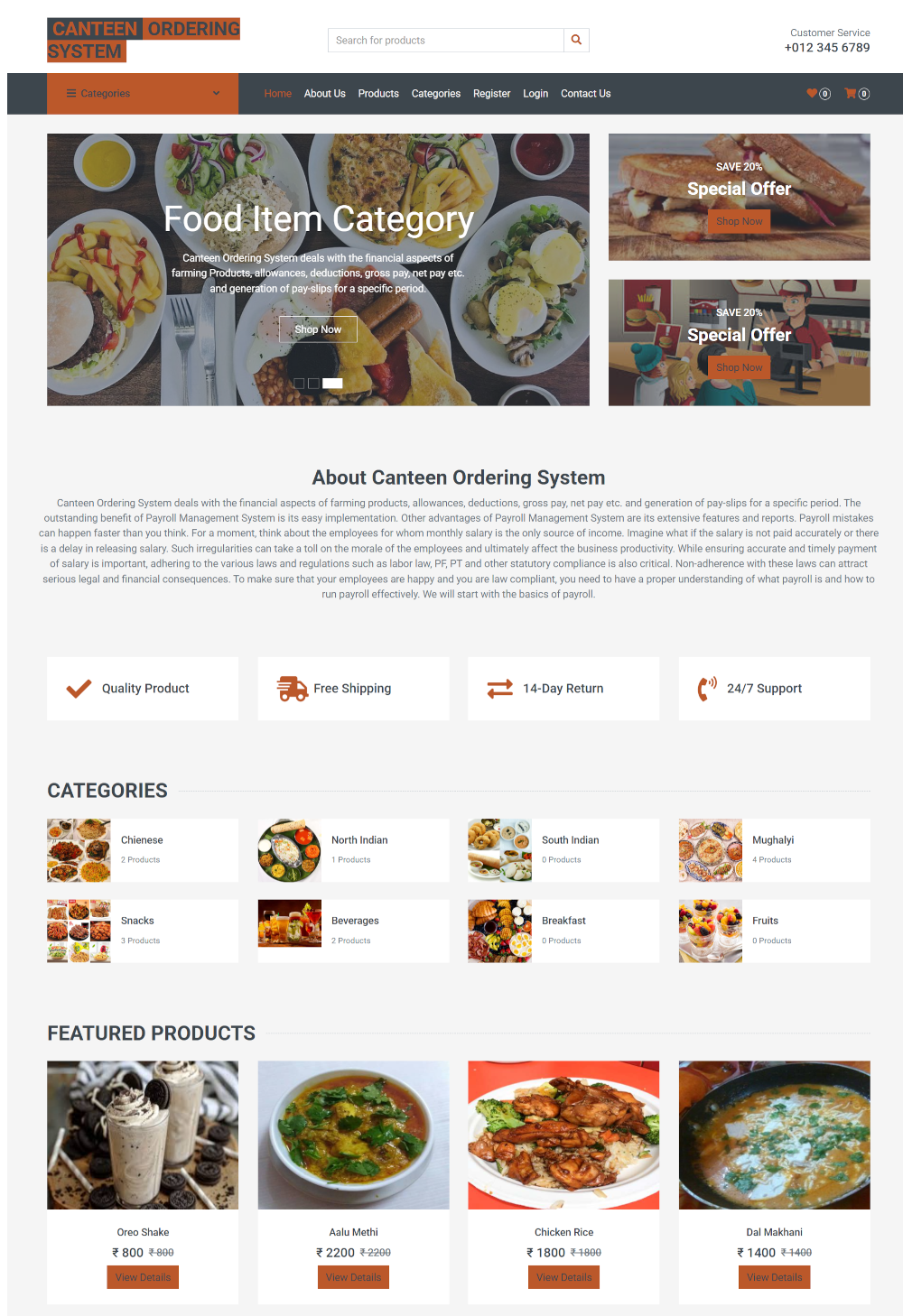 Canteen Ordering System- PHP Web Development Project