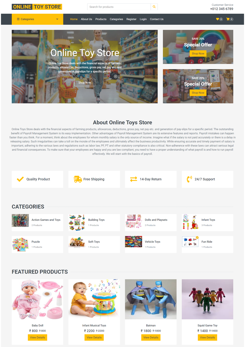 Online Toys Store- PHP Web Development Project