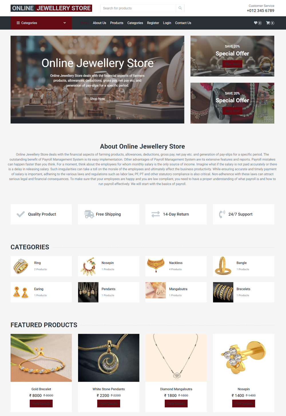 Online Jewellery Store- PHP Web Development Project